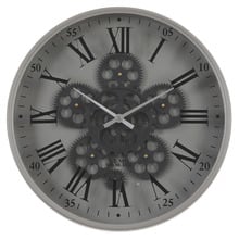 Grey Metal Wall Clock